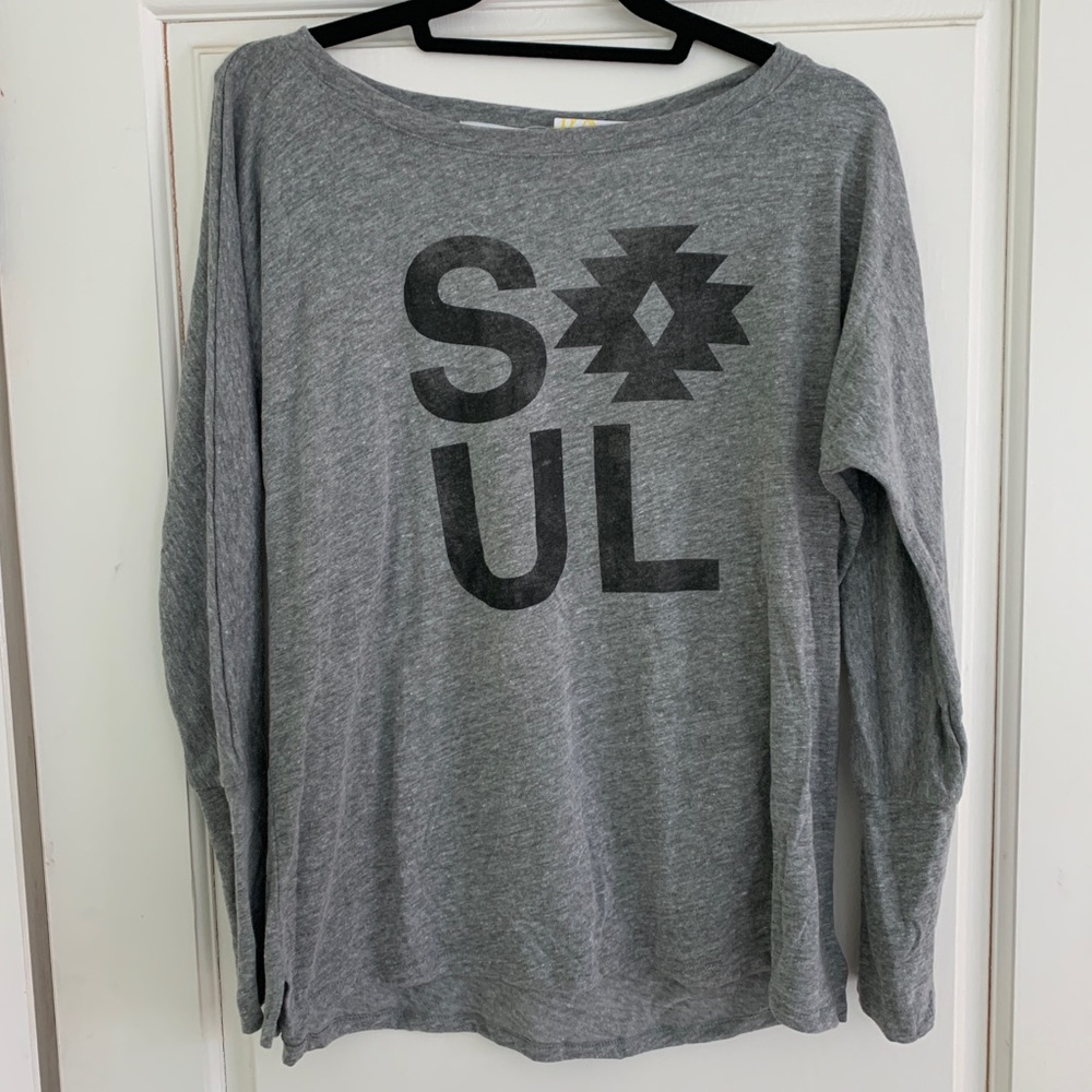 NWT SoulCycle Heather Grey Long Sleeve Tee